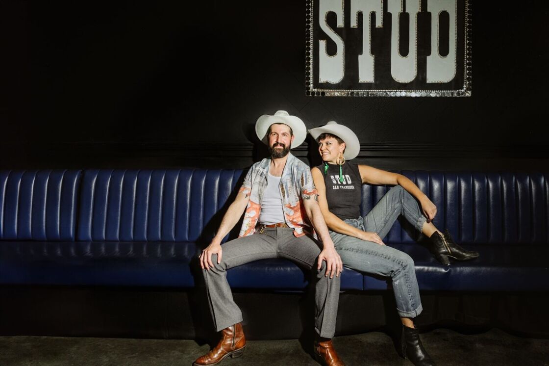 The Stud Collective co-owners Nate Albee and Rachel Ryan sit at the historic San Francisco bar.