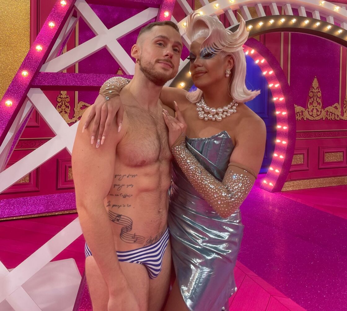 Jerome Rouveron and Nicky Doll on Drag Race France