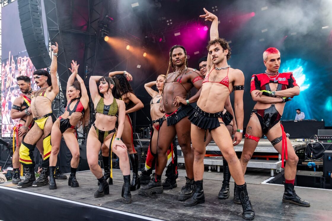 Dancers for the 'Little Gay Brother' club collective at Brighton Pride