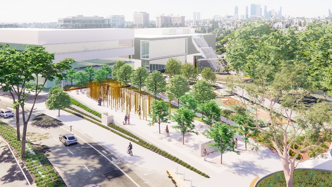 An artist's rendering of STORIES: The AIDS Monument in West Hollywood
