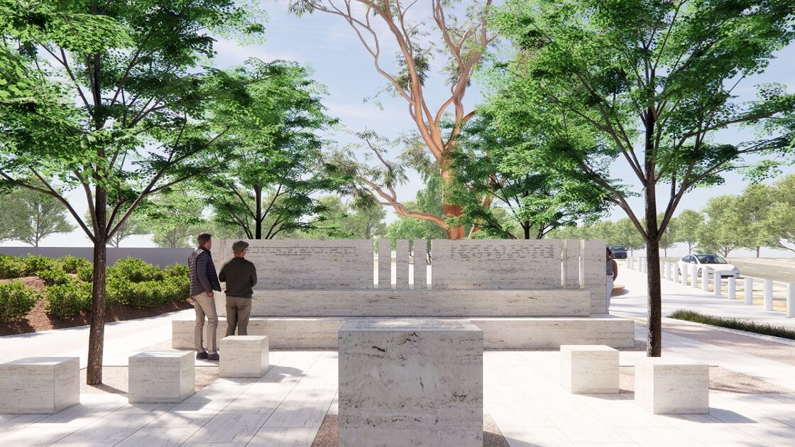 An artist's rendering of STORIES: The AIDS Monument in West Hollywood