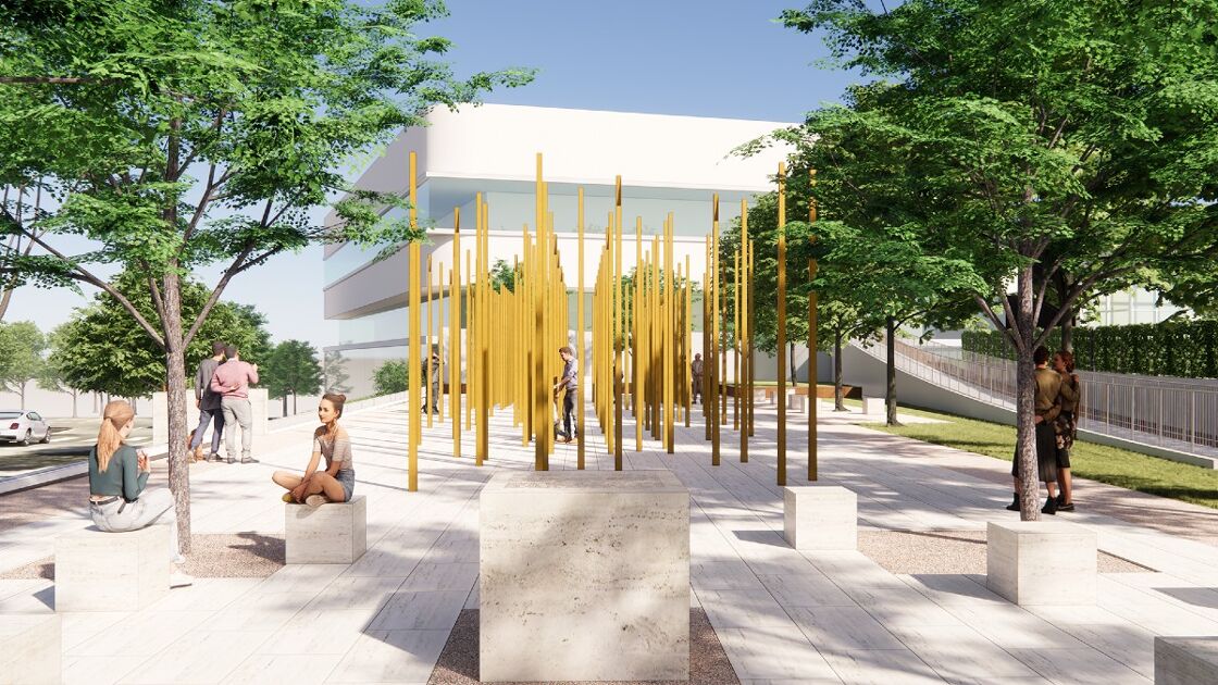 An artist's rendering of STORIES: The AIDS Monument in West Hollywood