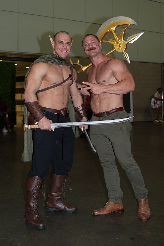 Muscle boy cosplayers at LA Comic Con 2025