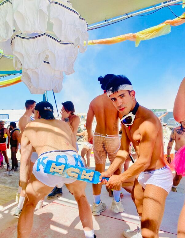 Milo Miles making this Kappa Omega Kappa pledge squeal, "Thank you, sir, may I have another!"