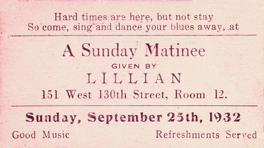 A Rent Party ticket from the Harlem Renaissance