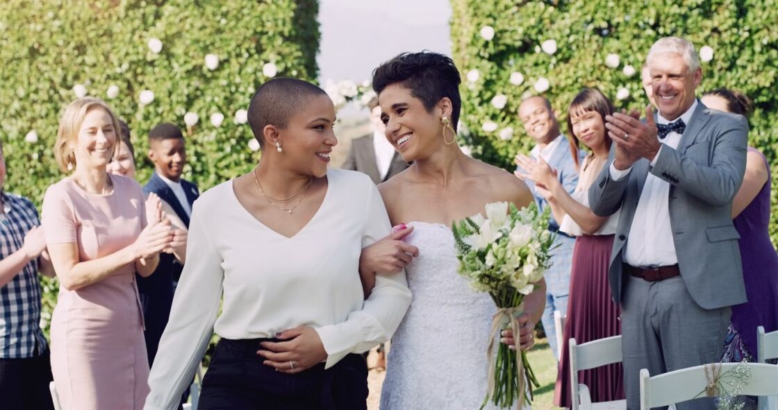 Two women getting married