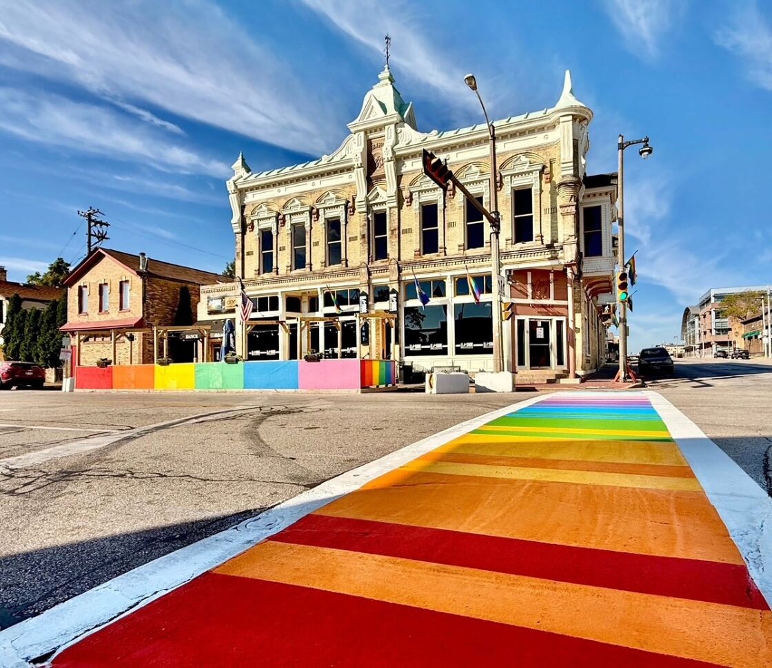 Milwaukee's new rainbow crossings at Walkers Point