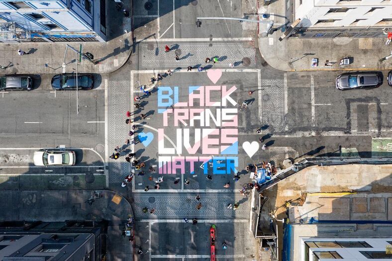 Black Trans Lives Matter Road Mural