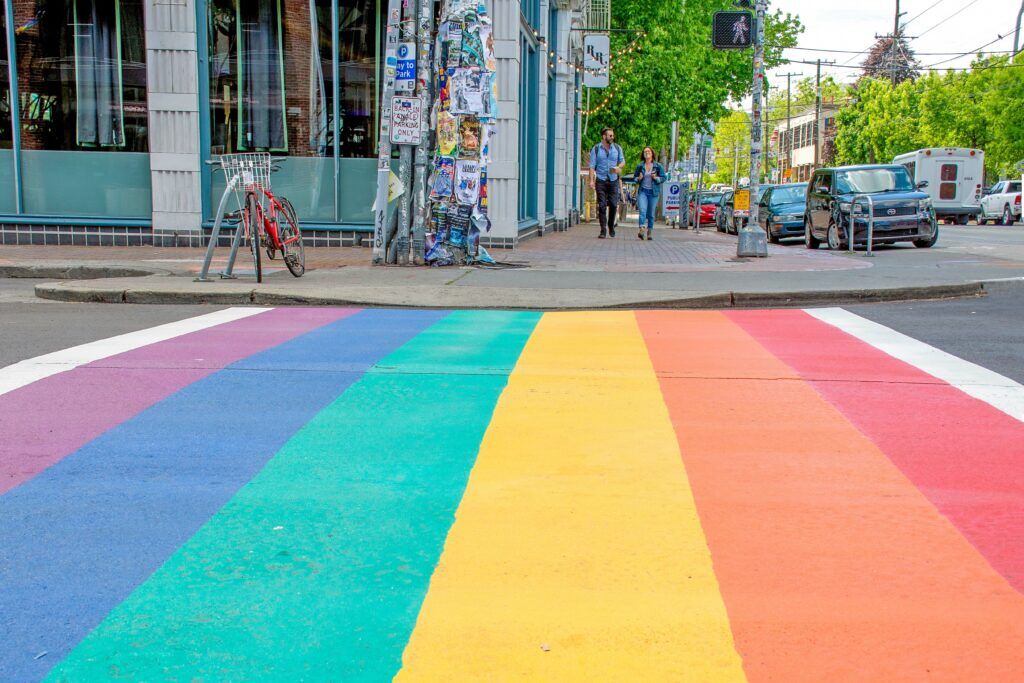 Seattle's rainbow crosswalk