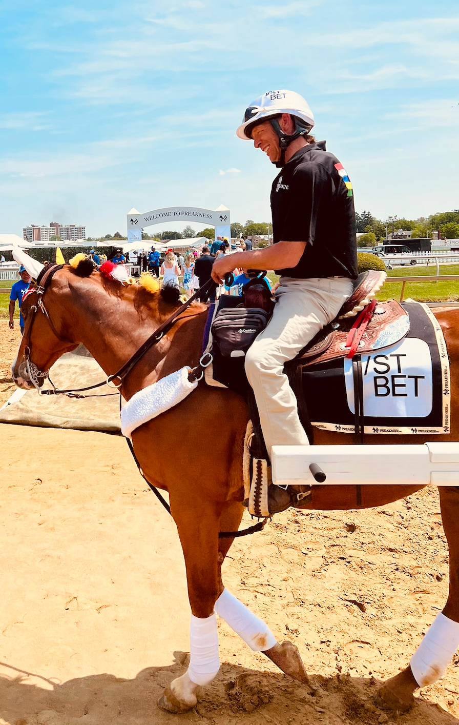 Preakness Stakes jockey on horse