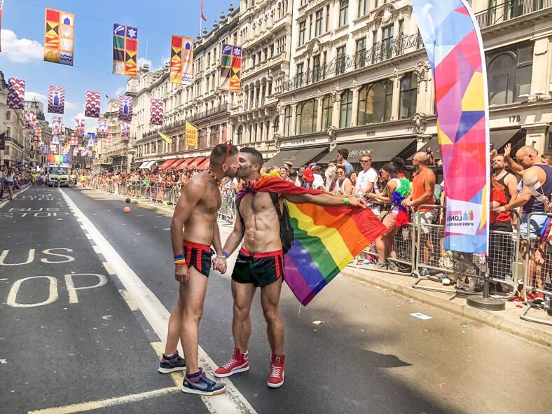 The Nomadic Boys on the streets of London during Pride weekend. 