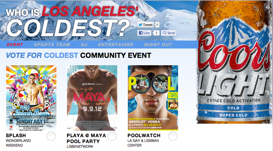 GayCities and Coors Light Launch "Coldest" City Contest GayCities